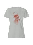 Festive Reindeer in Santa Hat Women's T-shirt