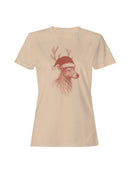 Festive Reindeer in Santa Hat Women's T-shirt