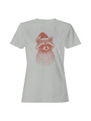 Festive Raccoon with Santa Hat Women's T-shirt