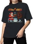 Santa vs Krampus Showdown Women's T-shirt