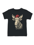 Festive Moose with Santa Hat Youth's T-shirt