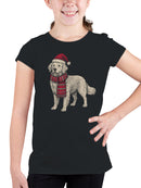 Festive Dog in Santa Hat Art Youth's T-shirt
