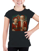 Santa and Mrs. Claus at North Pole Youth's T-shirt
