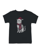 Festive Cat in Santa Hat Art Youth's T-shirt