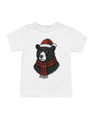Festive Bear in Santa Hat and Scarf Youth's T-shirt