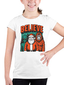 Believe: Santa, Alien, Bigfoot Youth's T-shirt