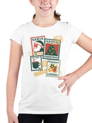 Vintage Christmas Stamp Collection Youth's T-shirt