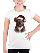 Festive Koala in Santa Hat Youth's T-shirt