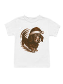 Festive Dachshund in Santa Hat Youth's T-shirt