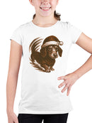 Festive Dachshund in Santa Hat Youth's T-shirt