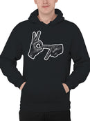 Hand Sign OK Point Gesture Men's Hoodie