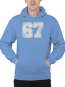 Retro Style Number 67 Design Men's Hoodie