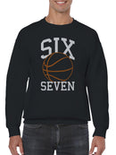 Sports-Themed "Six Seven" Graphic Men's Sweatshirt