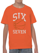 Sports-Themed "Six Seven" Graphic Youth's T-shirt