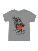 Devil Cartoon with Red Suspenders Youth's T-shirt