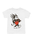 Devil Cartoon with Red Suspenders Youth's T-shirt