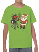 Santa and Krampus Unite Youth's T-shirt