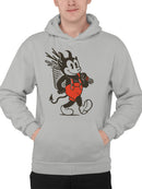 Devil Cartoon with Red Suspenders Men's Hoodie