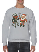 Santa and Krampus Unite Men's Sweatshirt