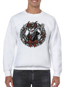 Krampus Wreath Holiday Design Men's Sweatshirt