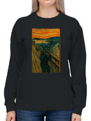 Demon Scream Surreal Art Print Women's Sweatshirt