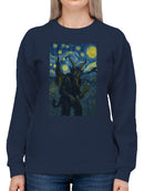 Starry Night Krampus Art Print Women's Sweatshirt