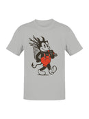 Devil Cartoon with Red Suspenders Men's T-shirt