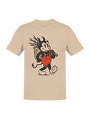 Devil Cartoon with Red Suspenders Men's T-shirt