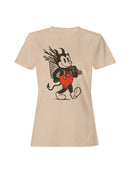 Devil Cartoon with Red Suspenders Women's T-shirt