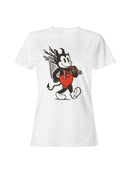 Devil Cartoon with Red Suspenders Women's T-shirt