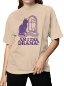 Reflective Cat Drama Humor Design Women's T-shirt