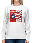 Boricua Football Pride Graphic Women's Sweatshirt
