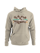 Vintage Car Palm Tree Sunset Art Men's Hoodie