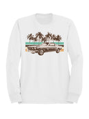Vintage Car Palm Tree Sunset Art Men's Sweatshirt