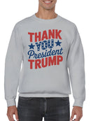 Thank You President Trump Graphic Men's Sweatshirt