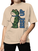Rise Up: Empowering Frog Design Women's T-shirt