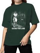 Defend Portland Frog Protest Art Women's T-shirt