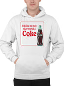 Officially Licensed Coca Cola I'd Like to Buy the World a Coke Men's Hoodie