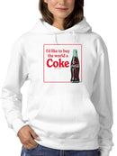 Officially Licensed Coca Cola I'd Like to Buy the World a Coke Women's Hoodie