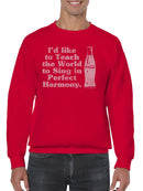 Officially Licensed Coca Cola Perfect Harmony Singing Design Men's Sweatshirt