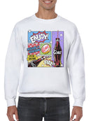 Officially Licensed Coca Cola Retro Pop Art Coke Design Men's Sweatshirt