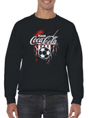 Officially Licensed Coca Cola Team Coca-Cola Soccer Splash Art Men's Sweatshirt