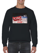 Officially Licensed Coca Cola Coke Is It! - Iconic Coca-Cola Ad Men's Sweatshirt