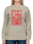 Officially Licensed Coca Cola Buy the World a Coke  Women's Sweatshirt