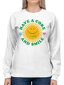 Officially Licensed Coca Cola Have a Coke and Smile Design Women's Sweatshirt