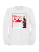 Officially Licensed Coca Cola I'd Like to Buy the World a Coke Women's Sweatshirt