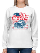 Officially Licensed Coca Cola Classic Coke Americana Cruiser Women's Sweatshirt