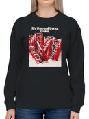 Officially Licensed Coca Cola The Real Thing Coca-Cola Cans Women's Sweatshirt
