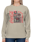 Officially Licensed Coca Cola Coca-Cola Retro Americana Design Women's Sweatshirt