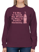 Officially Licensed Coca Cola Perfect Harmony Singing Design Women's Sweatshirt